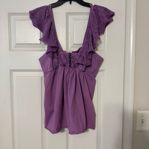 Roxy Tops - Roxy Purple Ruffled Women's Top